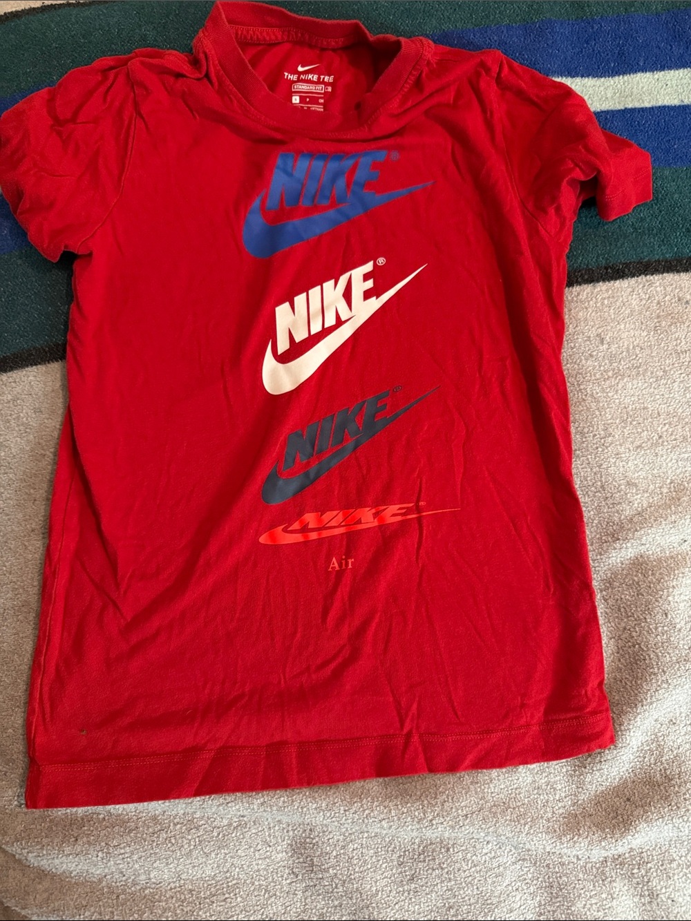 Nike Kids' Red Logo Graphic Tee